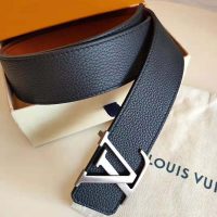 Louis Vuitton LV Unisex LV Pyramide 40mm Leather Belt-Black (1)