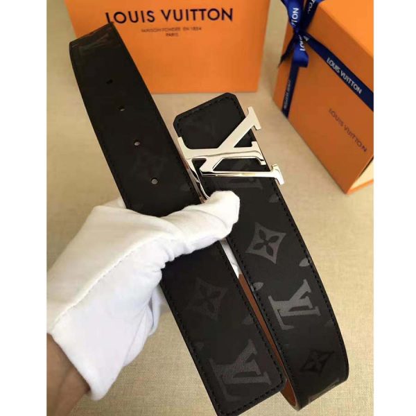 Louis Vuitton LV Unisex LV Pyramide 40mm Reversible Buckle Belt-Black (2)
