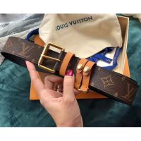 Louis Vuitton LV Unisex LV Signature 35mm Belt in Monogram Canvas-Brown (1)