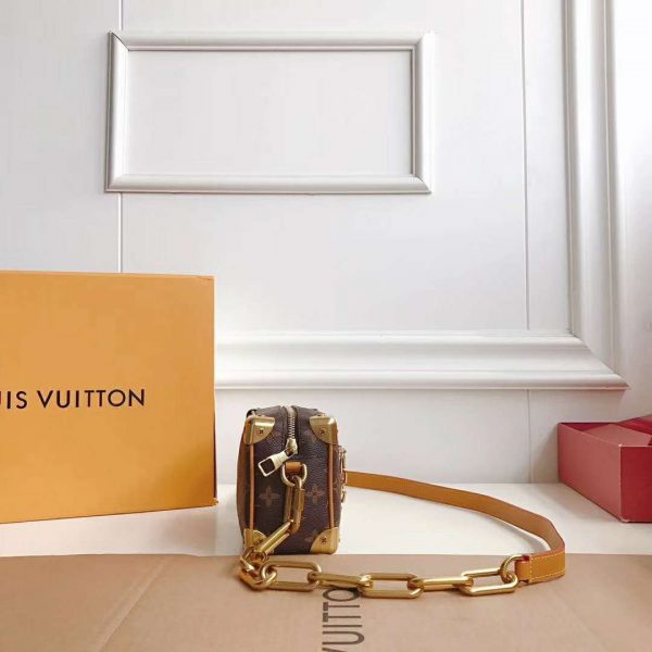 Louis Vuitton LV Unisex Mini Soft Trunk Bag in Monogram Coated Canvas-Brown (4)