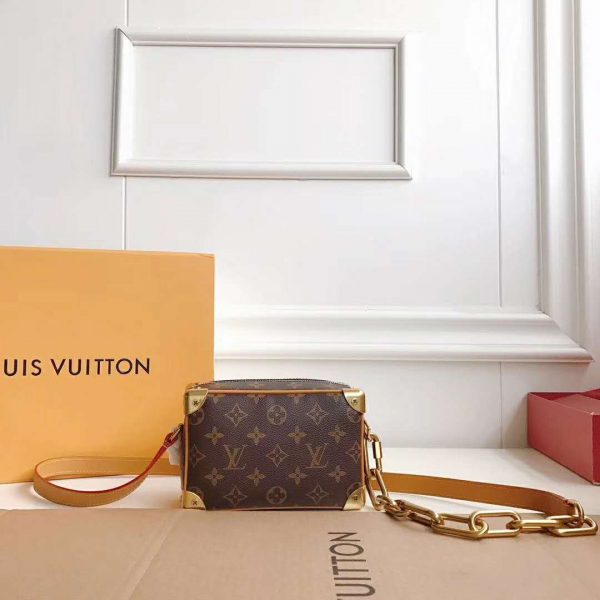 Louis Vuitton LV Unisex Mini Soft Trunk Bag in Monogram Coated Canvas-Brown (5)