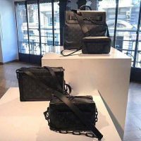 Louis Vuitton LV Unisex Mini Soft Trunk Bag in Monogram Eclipse Canvas and Chain (1)