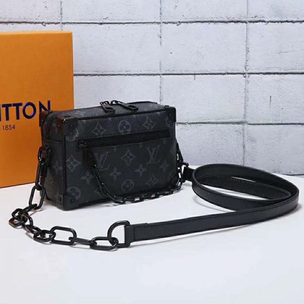 Louis Vuitton LV Unisex Mini Soft Trunk Bag in Monogram Eclipse Canvas and Chain (3)