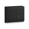 Louis Vuitton LV Unisex Multiple Wallet in Taurillon Leather-Black