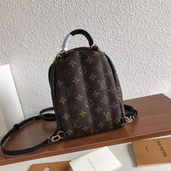 Louis Vuitton LV Unisex Palm Springs Backpack Mini in Monogram Coated Canvas-Brown (4)