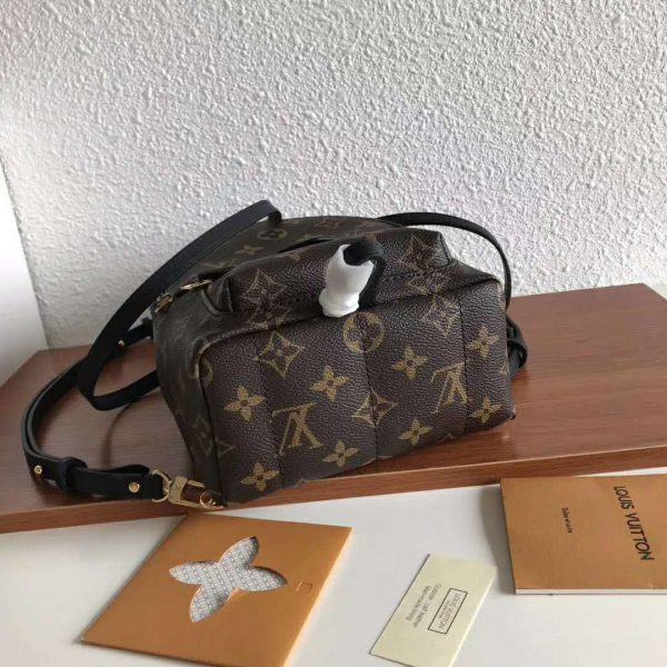 Louis Vuitton LV Unisex Palm Springs Backpack Mini in Monogram Coated Canvas-Brown (6)