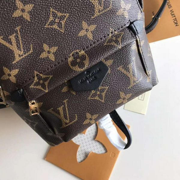 Louis Vuitton LV Unisex Palm Springs Backpack Mini in Monogram Coated Canvas-Brown (7)