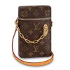 Louis Vuitton LV Unisex Phone Box Bag in Monogram Coated Canvas-Brown