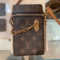 Louis Vuitton LV Unisex Phone Box Bag in Monogram Coated Canvas-Brown (1)