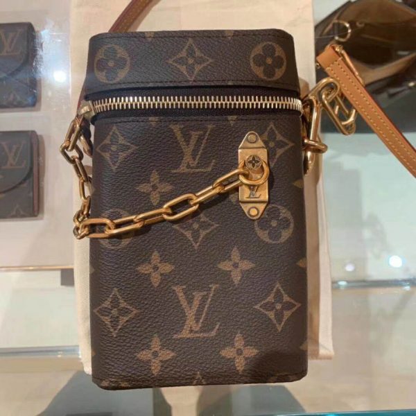 Louis Vuitton LV Unisex Phone Box Bag in Monogram Coated Canvas-Brown (5)