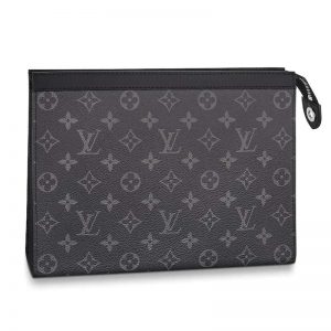 Louis Vuitton LV Unisex Pochette Voyage MM Bag in Monogram Eclipse canvas-Grey