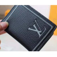 Louis Vuitton LV Unisex Pocket Organizer Wallet in Taurillon Leather-Black (7)