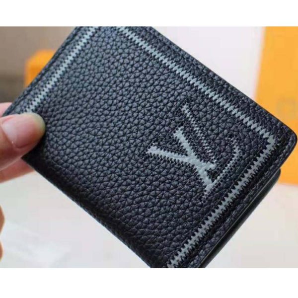Louis Vuitton LV Unisex Pocket Organizer Wallet in Taurillon Leather-Black (1)