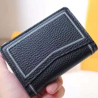 Louis Vuitton LV Unisex Pocket Organizer Wallet in Taurillon Leather-Black (7)