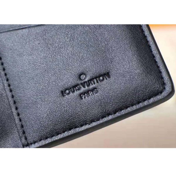 Louis Vuitton LV Unisex Pocket Organizer Wallet in Taurillon Leather-Black (5)