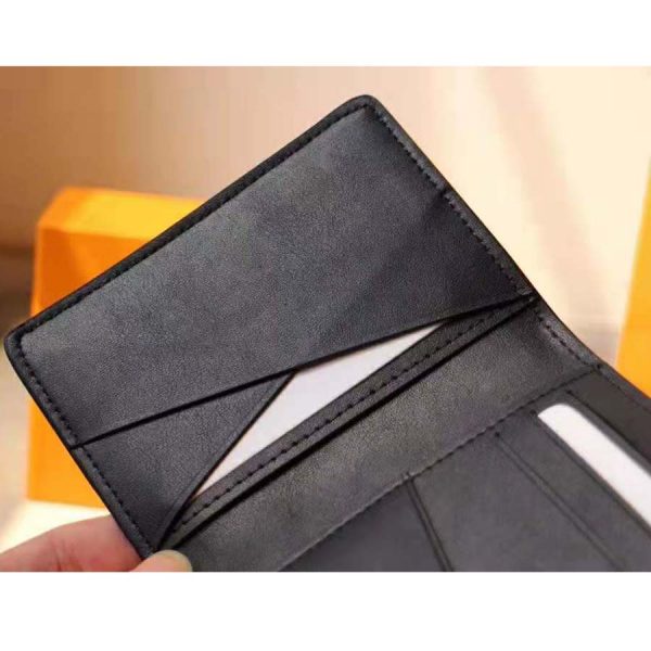 Louis Vuitton LV Unisex Pocket Organizer Wallet in Taurillon Leather-Black (6)