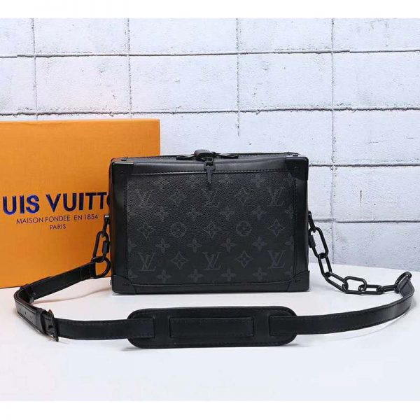 Louis Vuitton LV Unisex Soft Trunk Bag in Monogram Eclipse Coated Canvas-Grey (2)