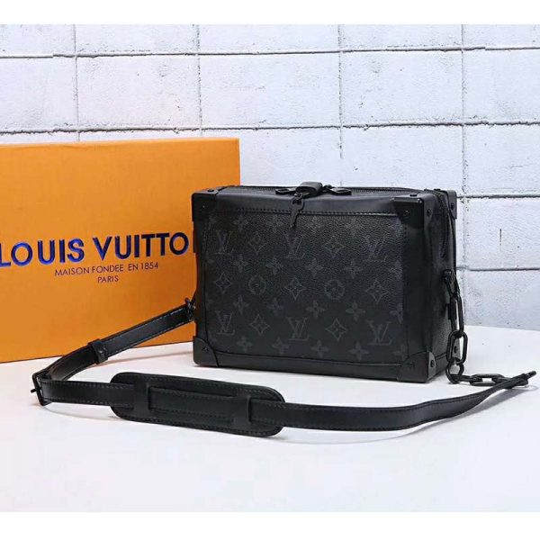 Louis Vuitton LV Unisex Soft Trunk Bag in Monogram Eclipse Coated Canvas-Grey (3)