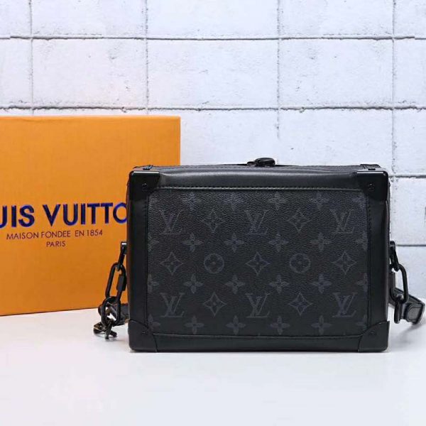 Louis Vuitton LV Unisex Soft Trunk Bag in Monogram Eclipse Coated Canvas-Grey (4)