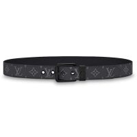 Louis Vuitton LV Unisex Voyager 35mm Belt in Monogram Eclipse Canvas-Grey (1)