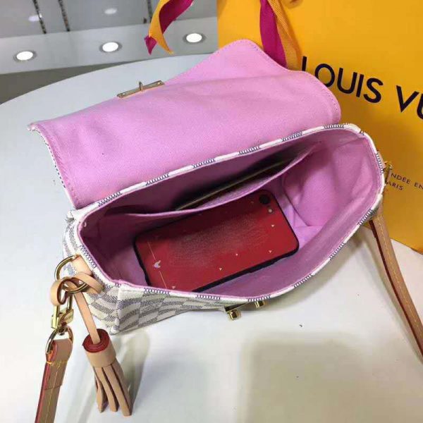 Louis Vuitton LV Women Croisette Handbag in Damier Azur Coasted Canvas-Sandy (6)