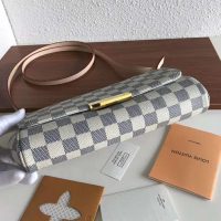 Louis Vuitton LV Women Favorite MM Clutch in Damier Azur Coated Canvas-Beige (1)