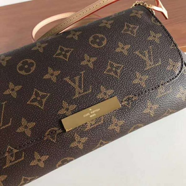 Louis Vuitton LV Women Favorite MM Clutch in Monogram Coated Canvas-Brown (3)