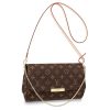 Louis Vuitton LV Women Favorite MM Clutch in Monogram Coated Canvas-Brown