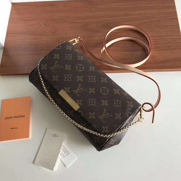 Louis Vuitton LV Women Favorite MM Clutch in Monogram Coated Canvas-Brown (5)