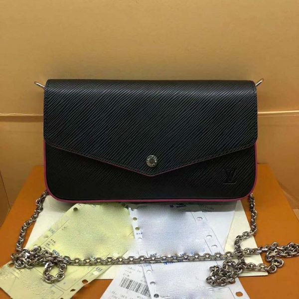 Louis Vuitton LV Women Félicie Pochette Bag in Elegant Black Leather (4)