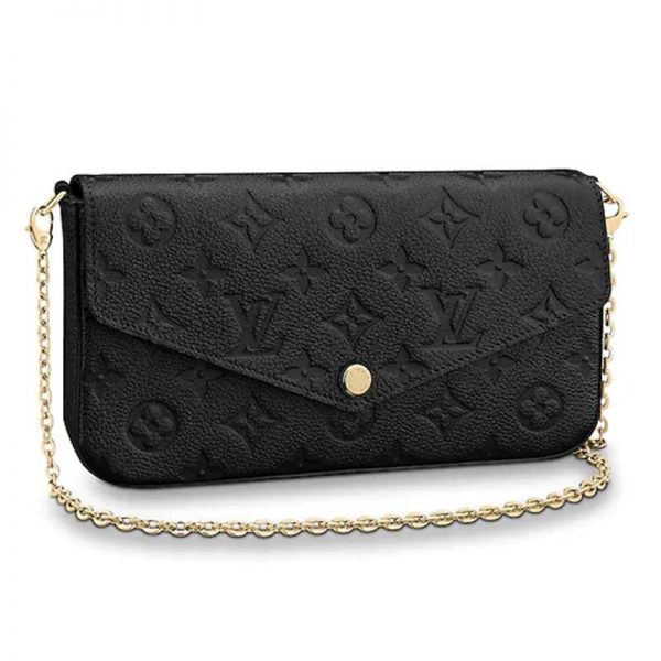 Louis Vuitton LV Women Félicie Pochette Bag in Monogram Empreinte Leather-Black