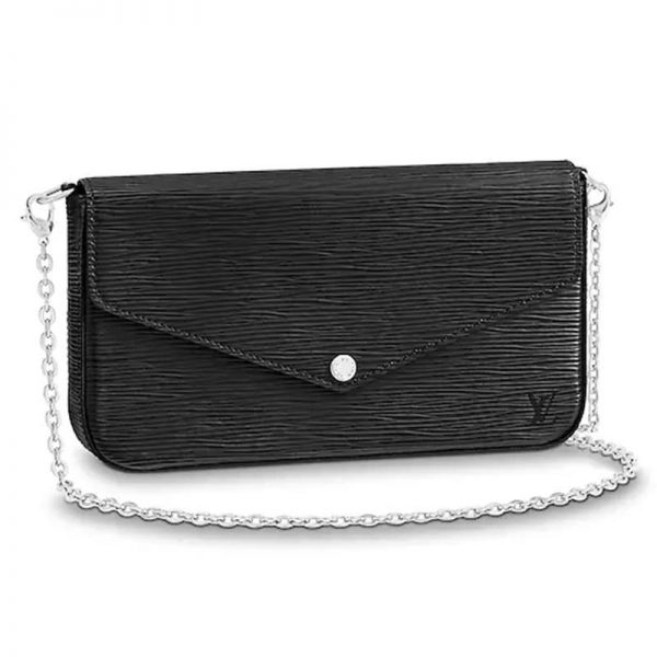 Louis Vuitton LV Women Félicie Pochette in Emblematic Epi Leather-Black
