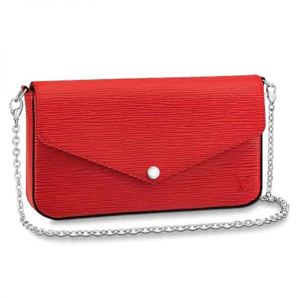 Louis Vuitton LV Women Félicie Pochette in Emblematic Epi Leather-Red