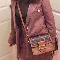 Louis Vuitton LV Women Mini Dauphine Handbag in Monogram Canvas-Brown (1)