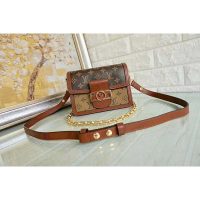 Louis Vuitton LV Women Mini Dauphine Handbag in Monogram Canvas-Brown (1)