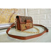 Louis Vuitton LV Women Mini Dauphine Handbag in Monogram Canvas-Brown (1)