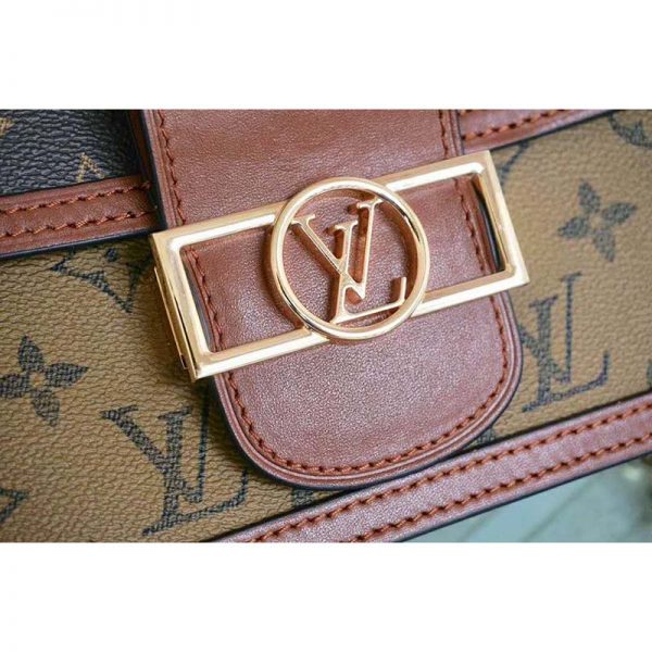 Louis Vuitton LV Women Mini Dauphine Handbag in Monogram Canvas-Brown (6)