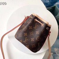 Louis Vuitton LV Women Nano Noé Bucket Bag in Monogram Coated Canvas-Brown (6)