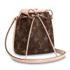 Louis Vuitton LV Women Nano Noé Bucket Bag in Monogram Coated Canvas-Brown