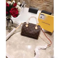 Louis Vuitton LV Women Nano Speedy Bag in Monogram Coated Canvas-Brown (6)