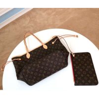 Louis Vuitton LV Women Neverfull MM Bag in Monogram Canvas-Brown (7)