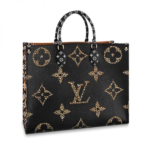 Louis Vuitton LV Women Onthego Tote Bag in Monogram Coated Canvas-Black (1)