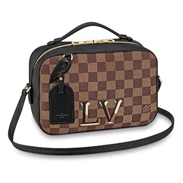 Louis Vuitton LV Women Santa Monica Bag in Damier Ebene Coated Canvas-Black (10)
