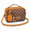Louis Vuitton LV Women Santa Monica Bag in Damier Ebene Coated Canvas-Orange