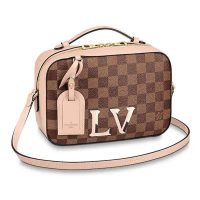 Louis Vuitton LV Women Santa Monica Bag in Damier Ebene Coated Canvas-Orange
