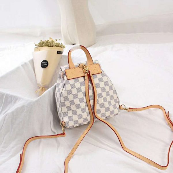 Louis Vuitton LV Women Sperone BB Backpack in Damier Azur Canvas-Beige (1)