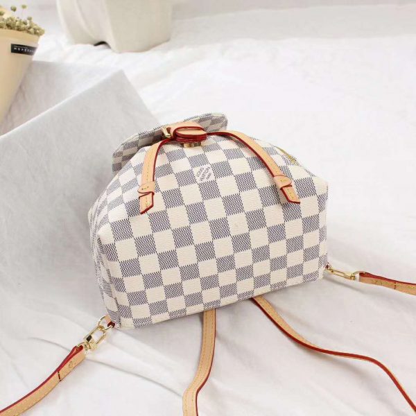 Louis Vuitton LV Women Sperone BB Backpack in Damier Azur Canvas-Beige (5)