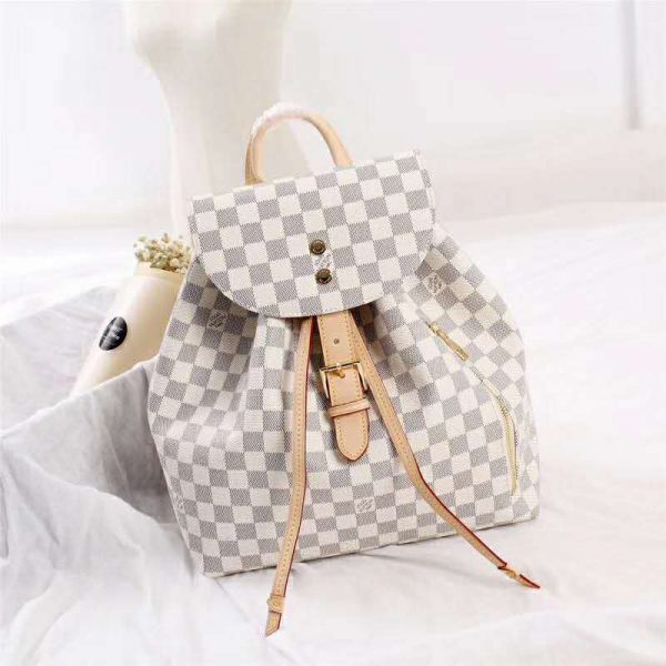 Louis Vuitton LV Women Sperone Backpack in Damier Azur Canvas-Beige (3)