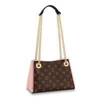 Louis Vuitton LV Women Surene BB Handbag in Monogram Canvas and Grained Calf Leather-Pink