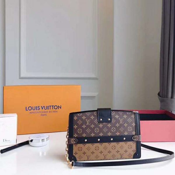 Louis Vuitton LV Women Trunk Clutch Handbag in Monogram and Monogram Reverse Canvas (14)